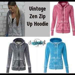 Vintage wash Zip Hoodie